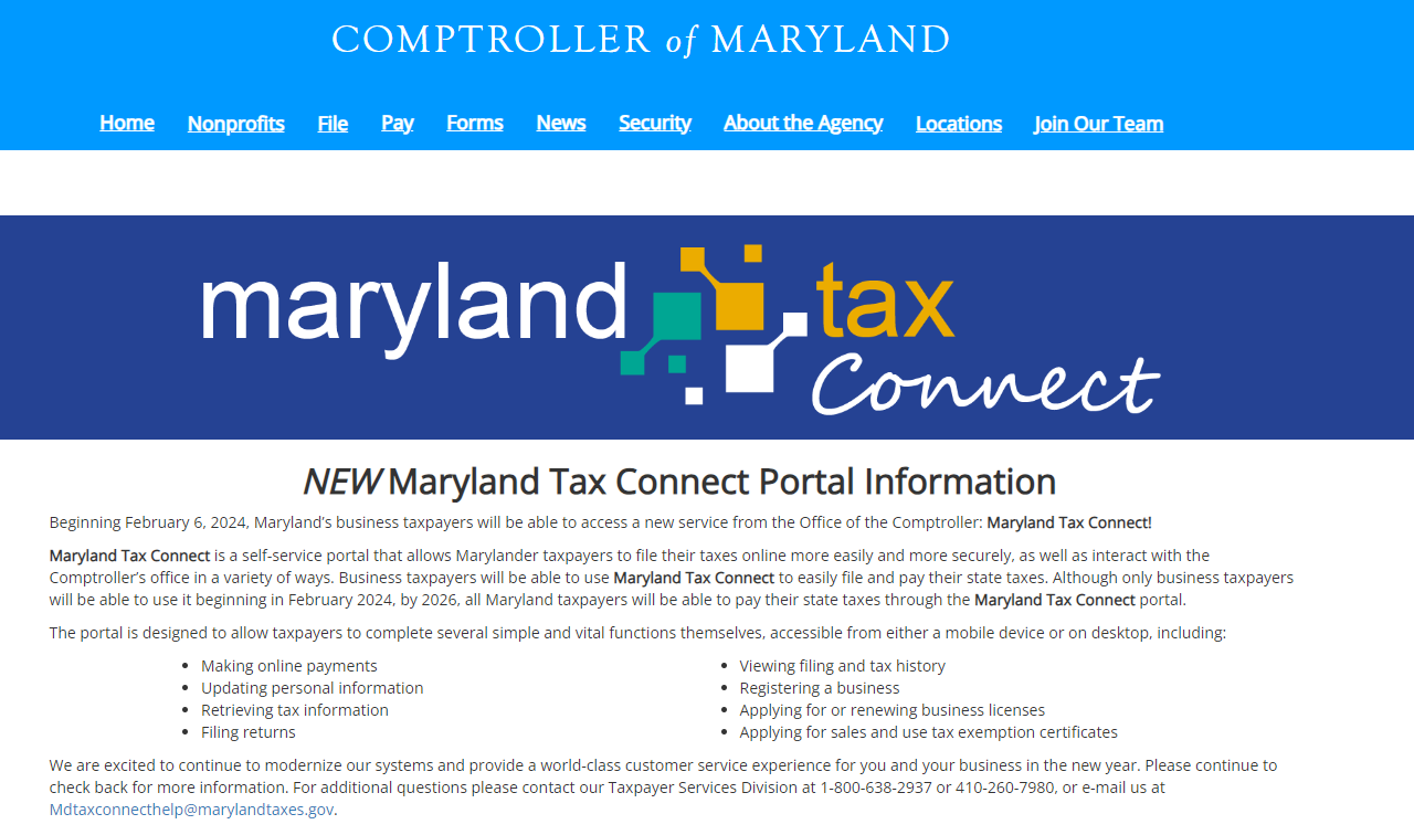 Coming Soon – A New Maryland Tax Portal